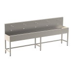 Vaskerende i rustfrit stål med 5 integrerede elektronikker, længde 3000 mm, 24 V DC