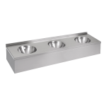 Væghængt tredobbelt håndvask i rustfrit stål med front