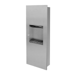 Dispenser i rustfrit stål til papirhåndklæder med affaldsbeholder, til montering i væg, børstet