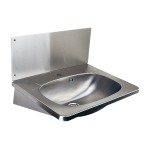 Væghængt håndvask i rustfrit stål med hanehul