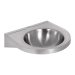 Vægophængt håndvask i rustfrit stål til personer med handicap