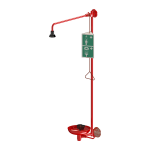 Vægmonteret krops- og øjenskyller - kropsbruser med startudløser og selvrensende brusehoved, øjenskyller med to sprayhoveder, skål og startgreb