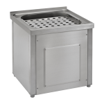 Hærværkssikret fritstående vask i rustfrit stål med forkant