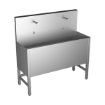 Hærværkssikret vaskerende i rustfrit stål med 2 integrerede elektronikker, længde 1250 mm, 24 V DC