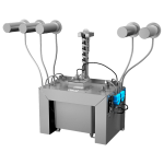 Sæt med 5 stk. automatiske vægmonterede sæbedispensere i rustfrit stål, 6 l centralt sæbebeholder, 230 V AC