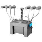 Sæt med 6 stk. automatiske væghængte sæbedispensere i rustfrit stål, 6 l central sæbebeholder, 230 V AC