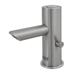 Piezo rustfrit stål håndvaskarmatur, længere udløbsarm, 24 V DC