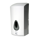 Automatisk flydende desinfektionsdispenser med spraysprøjt, volumen 1 l, hvidt ABS-plastik