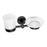 Holder i rustfrit stål til glas og sæbe, sort mat finish