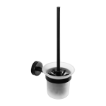 Toiletbørste i rustfrit stål med glas, sort mat finish