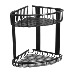 Dobbelt hjørnehylde i rustfrit stål, sort mat finish