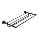 Håndklædeholder med stang i rustfrit stål, sort mat finish
