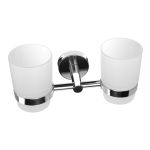 Dobbelt glas holder i rustfrit stål, poleret finish