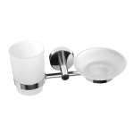 Holder i rustfrit stål til glas og sæbe, poleret finish