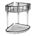 Dobbelt hjørnehylde i rustfrit stål, poleret finish