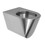 Hærværkssikret væghængt toilet i rustfrit stål