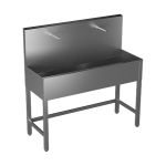 Rustfrit stålvaskerende med 2 integrerede piezo-elektronikenheder, længde 1250 mm, børstet, 24 V DC