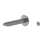 Sæt af vægmonteret håndvaskarmatur i rustfrit stål med piezo, til eftermontering, børstet, 6 V