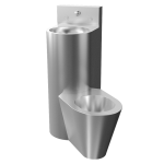 Hærværkssikker hjørnekombinationsenhed, gulvstående toilet på højre side