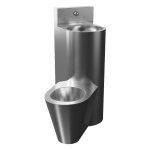 Hærværkssikker hjørnekombinationsenhed, gulvstående toilet på venstre side