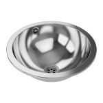 Rustfrit stål indbygget håndvask, Ø 320 mm