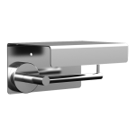 Holder i rustfrit stål til toiletpapir med hylde, poleret finish 