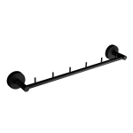 Bøjle i rustfrit stål med seks kroge, sort mat