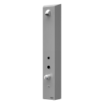 Brusepanel i rustfrit stål med RFID-token og blandingsbatteri til koldt og varmt vand, 24 V DC