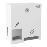 Dispenser i rustfrit stål til tamponer og bind, hvid pulverlakering