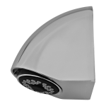 Hærværkssikret brusehoved med mulighed for at indstille vandstrømmens vinkel, anticalc