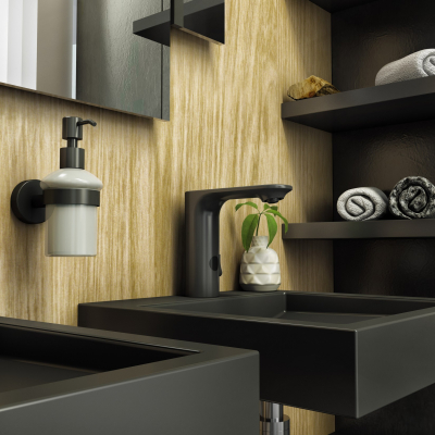 Sort håndvask i rustfrit stål