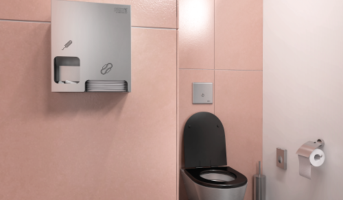 Rustfri dispenser til hygiejneartikler