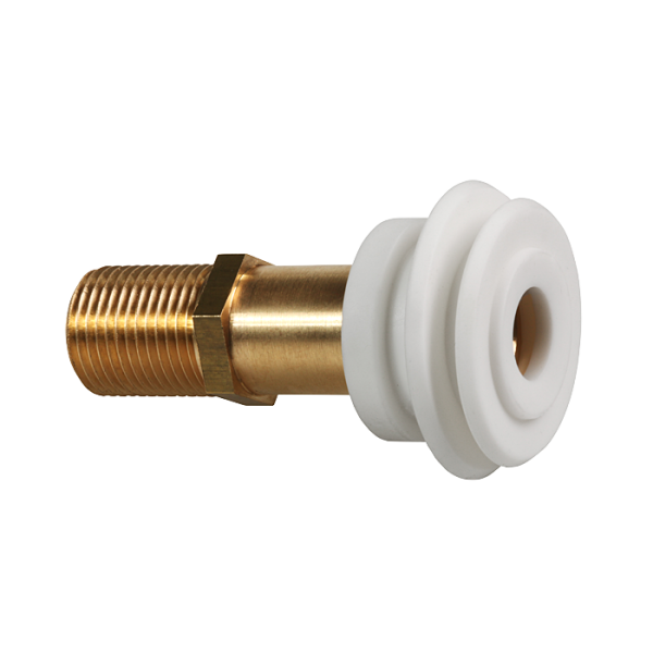 Indløbsfitting med gummipakning til urinaler med bagvandtilslutning