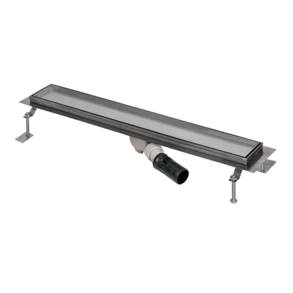 Badeværelsesafløb til fliseindsats, åbent område, længde 1150 mm