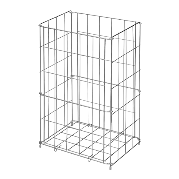 Fritstående affaldsspand i rustfrit ståltråd