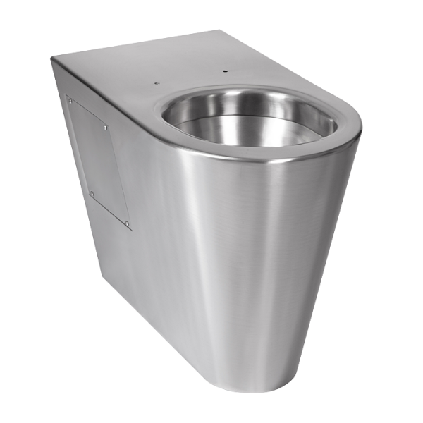 Gulvstående toilet i rustfrit stål til handicappede