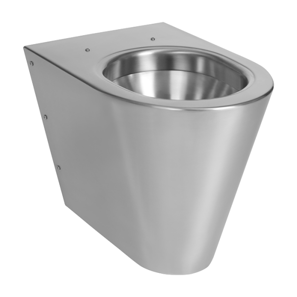 Gulvstående toilet i rustfrit stål