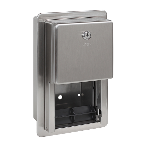 Rustfrit stål indbygget toiletpapirholder, børstet