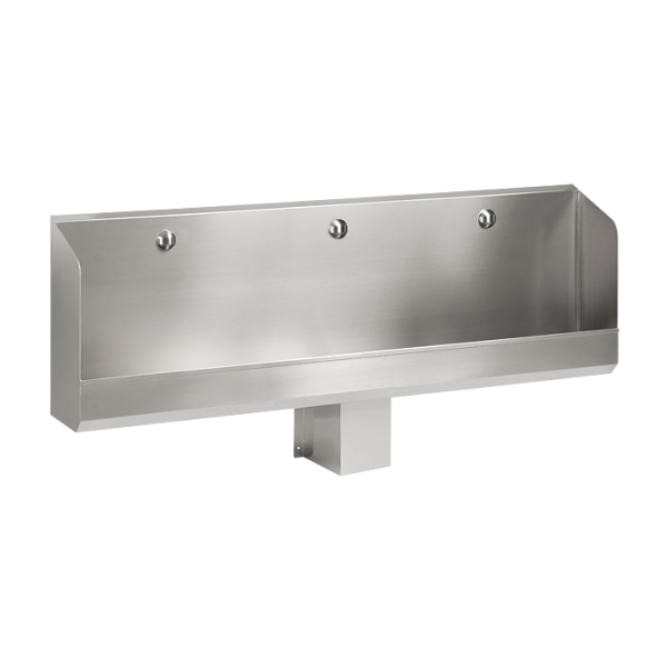 Vægmonteret urinalrende i rustfrit stål UDEN elektronik, 1800 mm