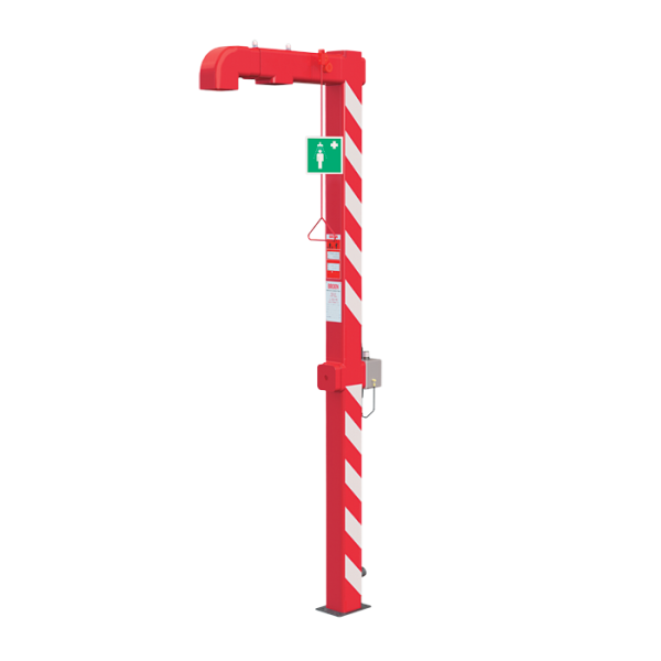 Fritstående udendørs kropsbruser med startudløser og opvarmning, op til maks. -20°C