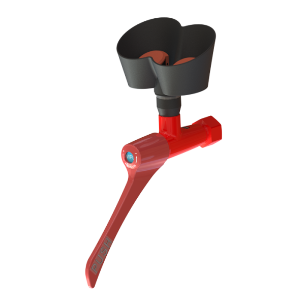 Vægmonteret øjenskyller med to sprayhoveder og startgreb