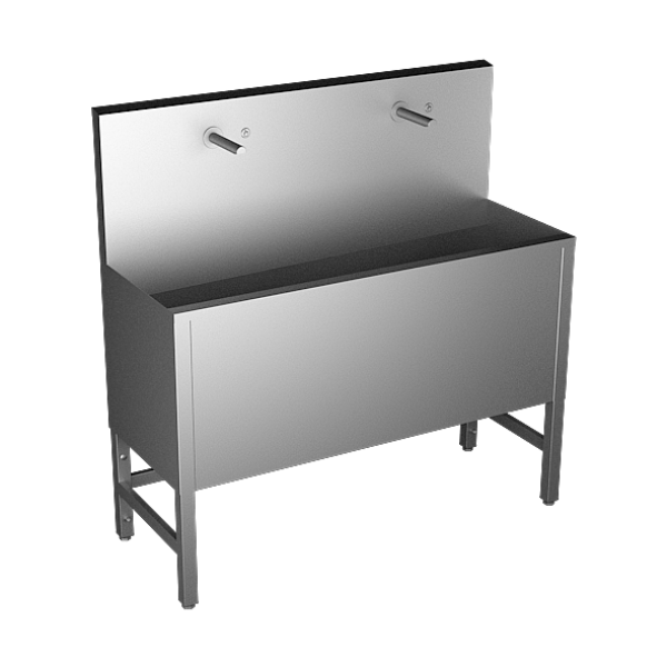 Hærværkssikret vaskerende i rustfrit stål med 2 integrerede piezoelektronikker, længde 1250Â mm, 24 V DC