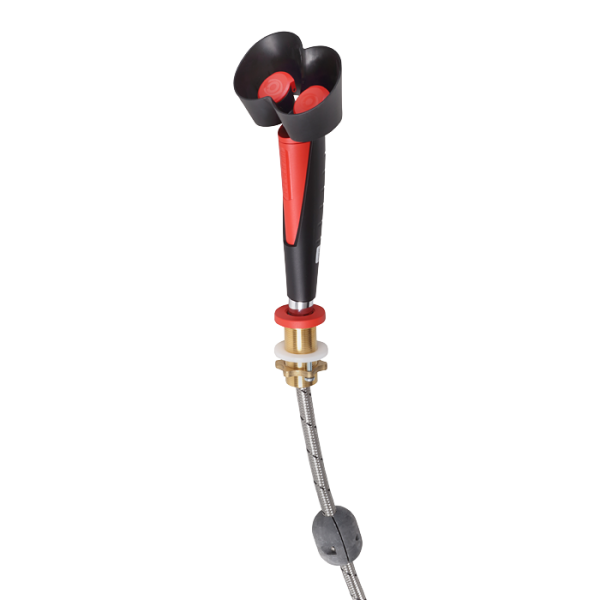 Hånd-øjenskyller med to sprayhoveder, hældningsvinkel 45°, med gennemføring i bordet