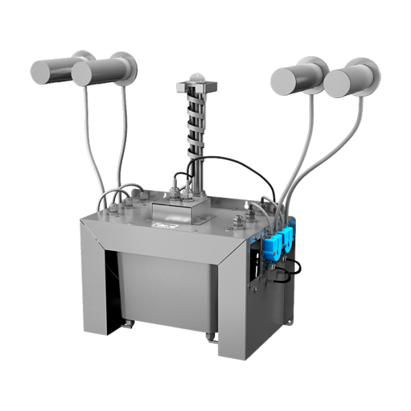 Sæt med 4 stk. automatiske væghængte sæbedispensere i rustfrit stål, 6 l central sæbebeholder, 230 V AC