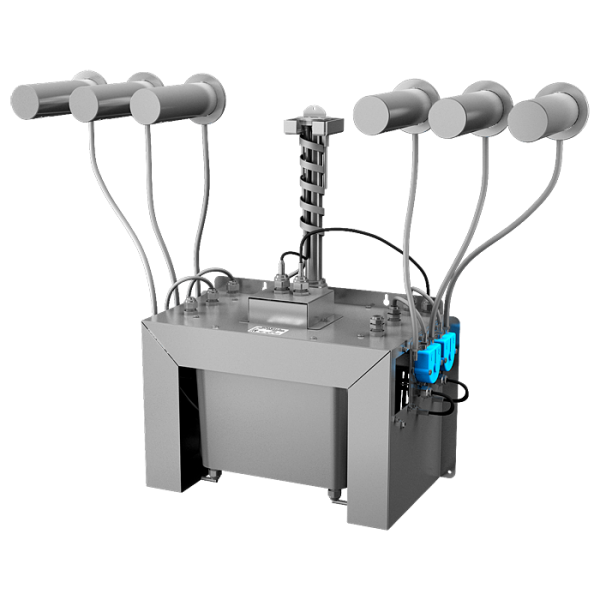 Sæt med 6 stk. automatiske væghængte sæbedispensere i rustfrit stål, 6 l central sæbebeholder, 230 V AC