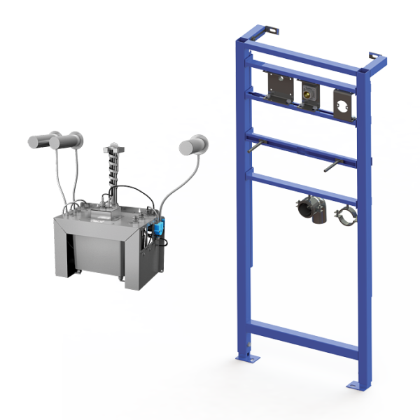 Sæt med 3 stk. automatiske væghængte sæbedispensere i rustfrit stål, 6 l central sæbebeholder, monteringsramme SLR 24 inkluderet, 230 V AC
