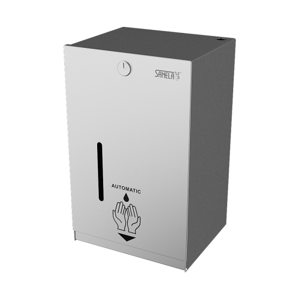 Automatisk dispenser til flydende og gel-desinfektion og sæbe i rustfrit stål - til vægmontering