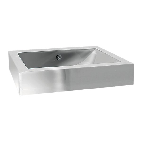 Stainless steel wall hung rectangular washbasin
