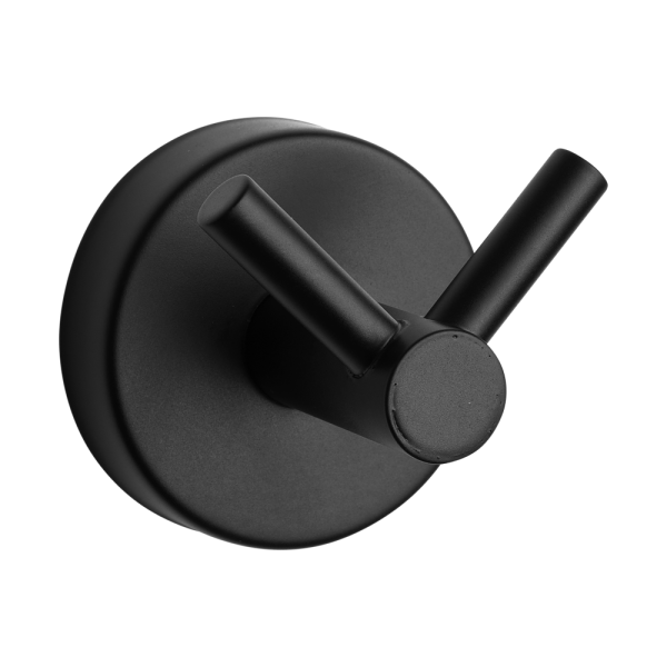 Bøjle i rustfrit stål med to kroge, sort mat finish