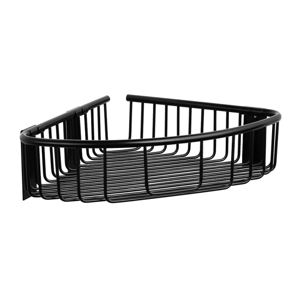 Hjørnehylde i rustfrit stål, sort mat finish